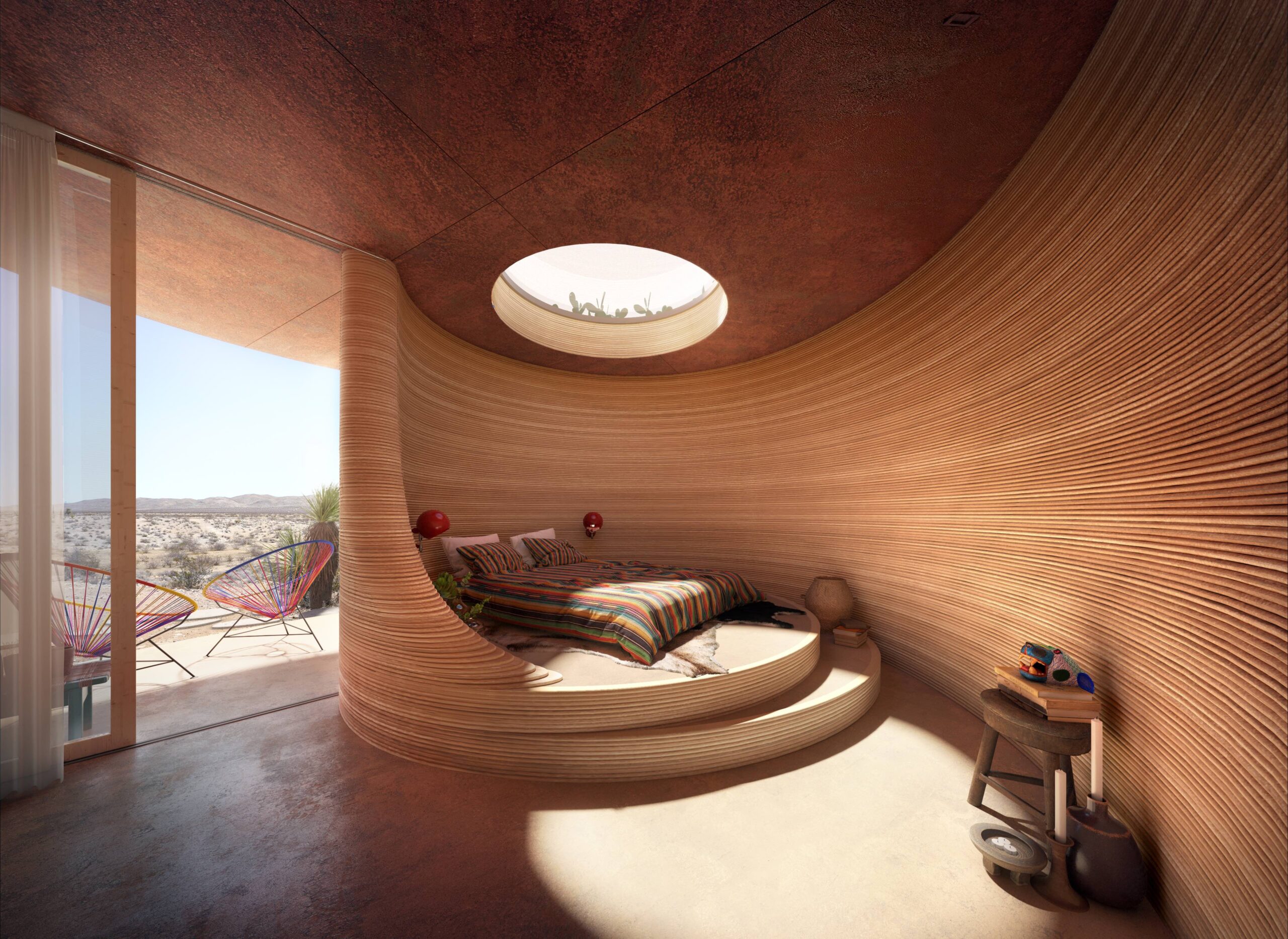 The Rise of 3D-Printed Hotels: A New Era of Sustainable Travel El Cosmico 3D Printed Hotel Lodging Interior Scaled 2